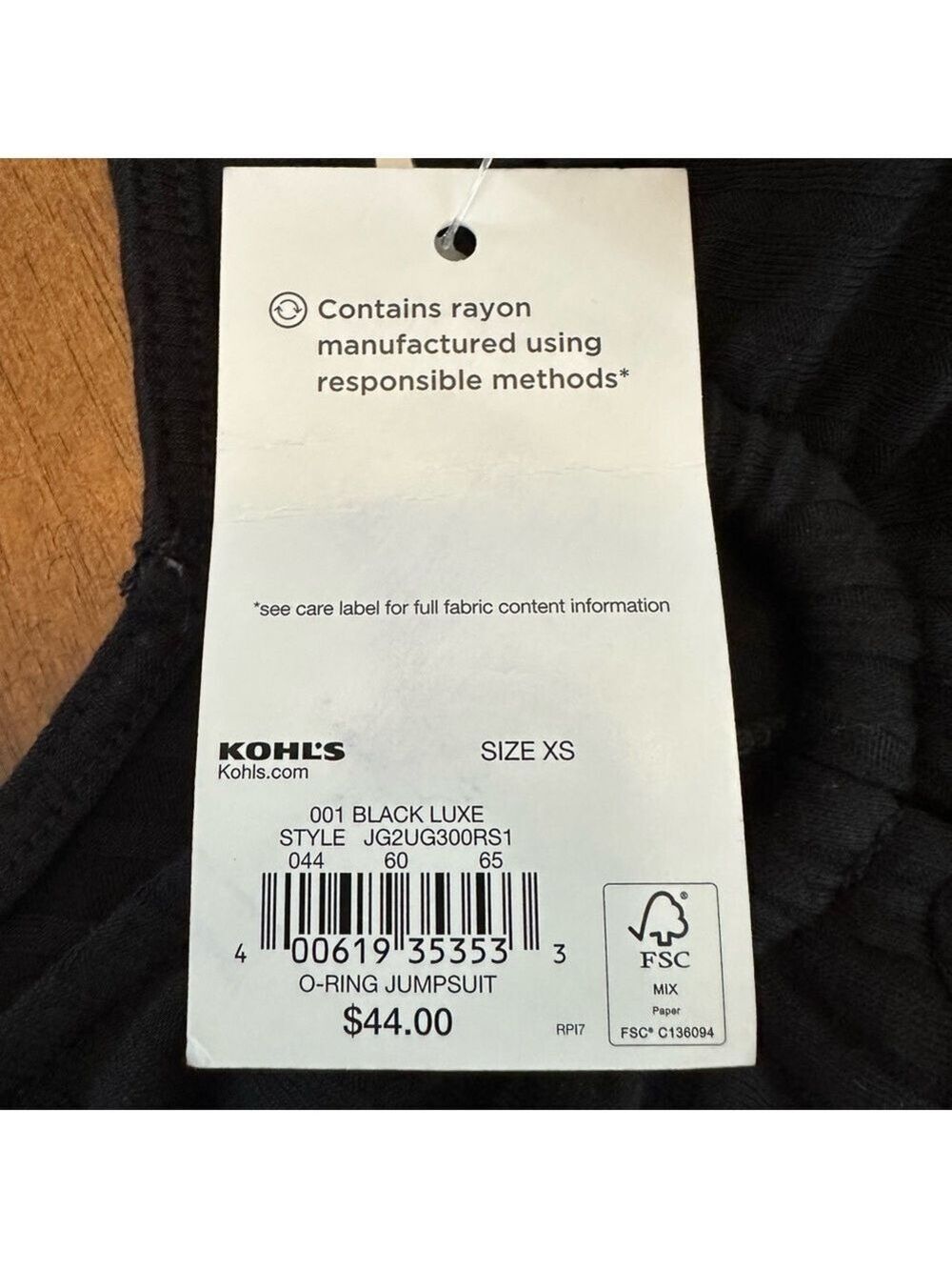 SO Kohl’s O-Ring Ribbed Black Luxe Spaghetti Strap Jumpsuit With Pockets NWT XS - Picture 8 of 8